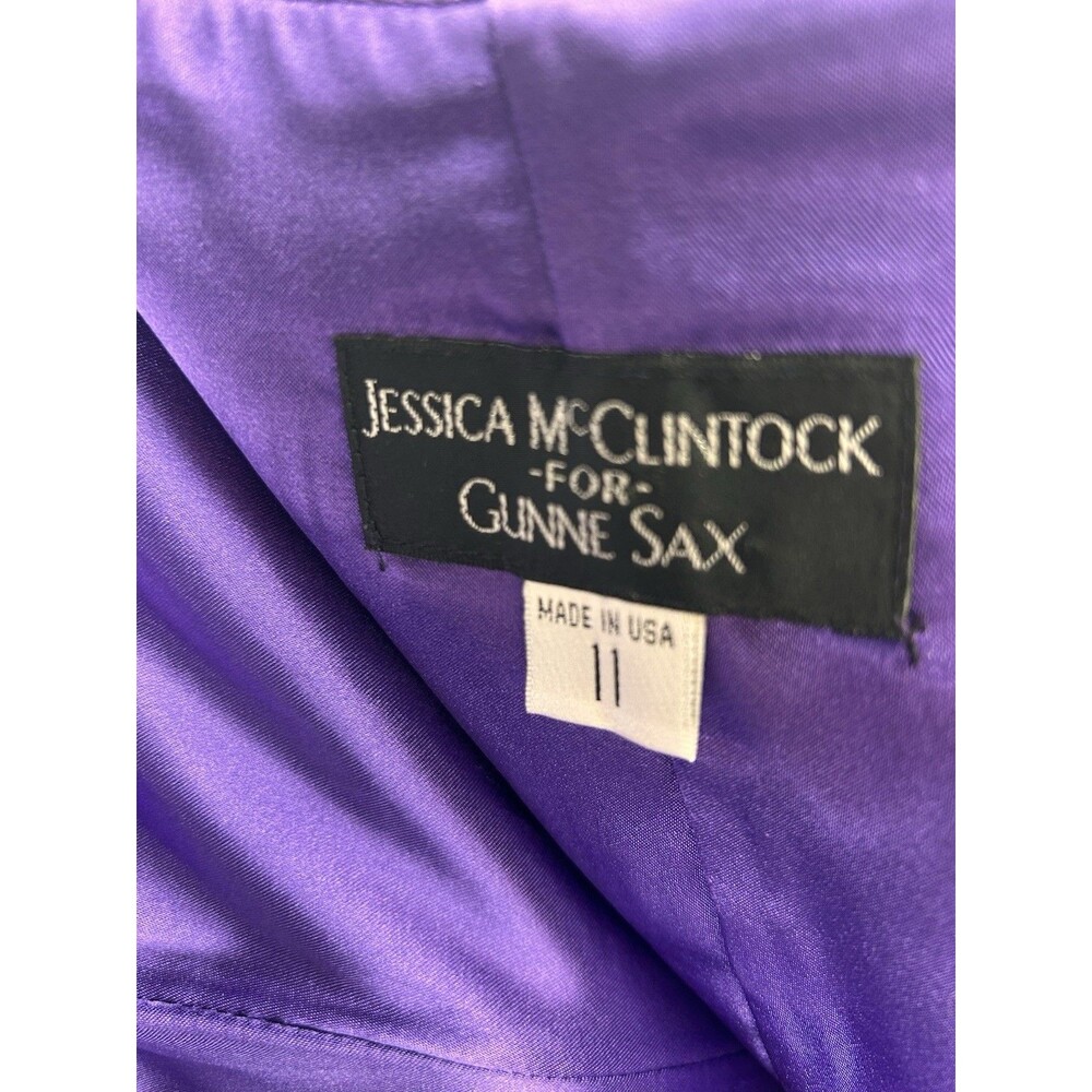 Jessica McClintock gunne Sax purple satin evening cocktail dress 11 Homecoming - Picture 6 of 11